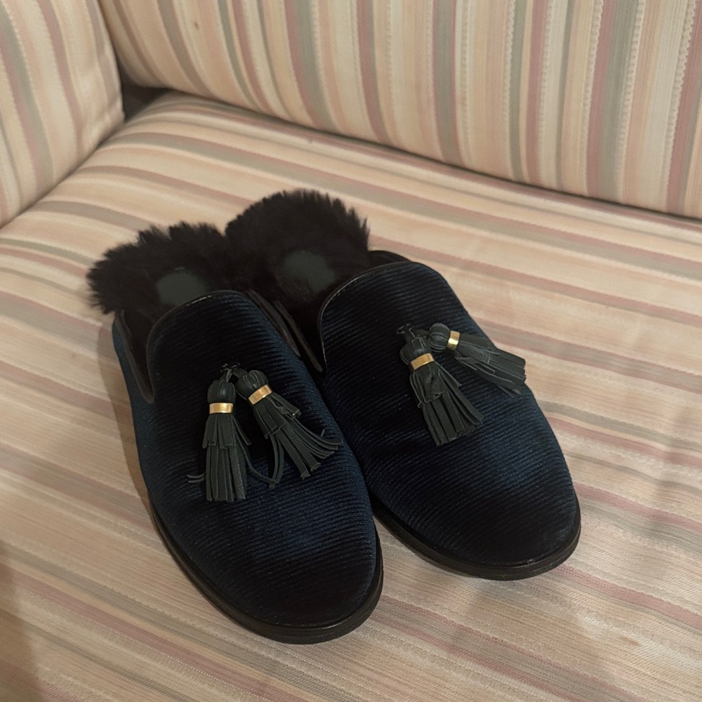 Women’s Dark Green Black Tassel Loafers